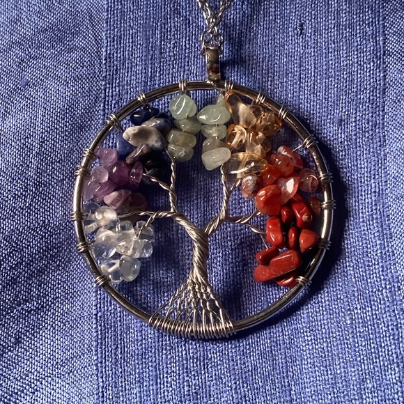 Tree of life, silver necklace, 2 “radius - Picture 2 of 5